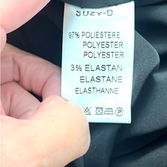 Suzy-D, London,Elegant Black Wide-Leg Palazzo Pants,Pull-On,Elastic,Size Small - Picture 9 of 13